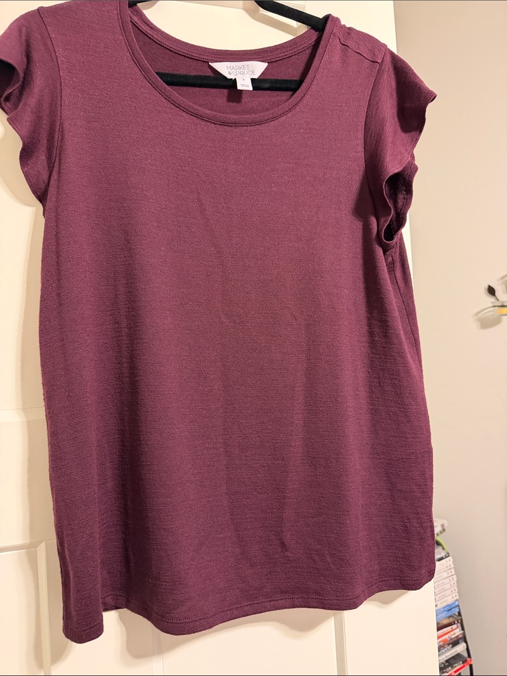 Market & Spruce Plum Short Sleeve Crewneck Tee